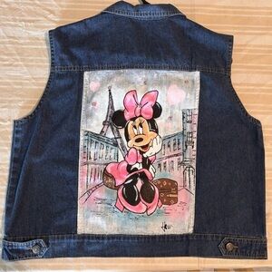 Denim Vest with Minnie Mouse Design